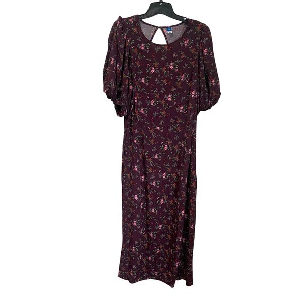 Old Navy Purple Floral Puff Sleeve Floral Maxi Shift Dress Plus Size 3X - Picture 1 of 9